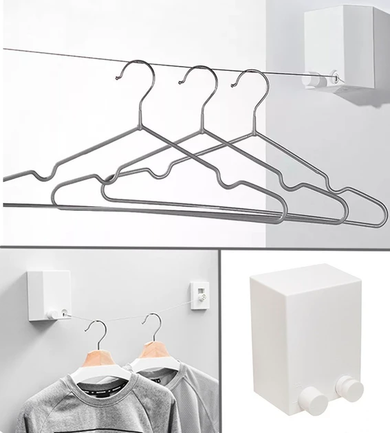 Сушарка для речей Japanese clothesline, Біла автоматична мотузка для білизни — настінна сушарка 4.2 м