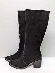 STTOPA демі. Висота 42 см. Розміри 43-28,5 см. Чоботи великих розмірів шкіряні. Каблук 6,5 см. 274-3643-65-2 Чорні