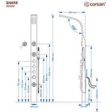 Душова панель CORSAN SNAKE BLACK, фото 5