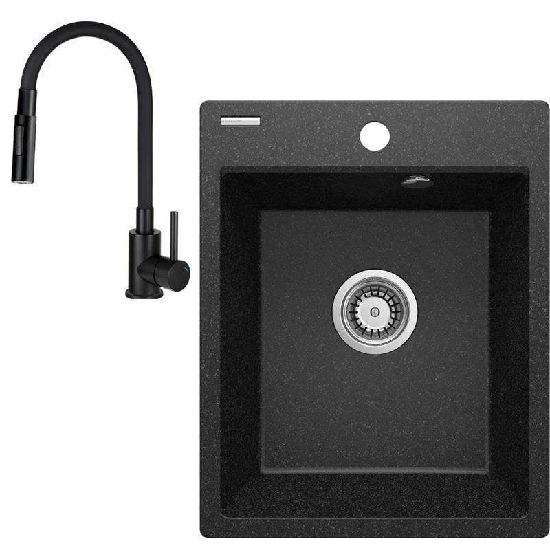 Набір для кухні Deante Corio, гранітна мийка ZRC_2103 + зміш. BOC_N74M, графіт, фото 1
