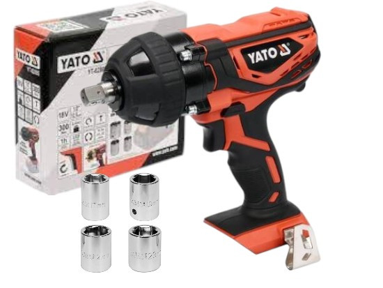 Гайковерт ударний акумуляторний YATO: 18В Li-Ion, 1/2", 300 Нм (БЕЗ АКУМУЛЯТОРА)