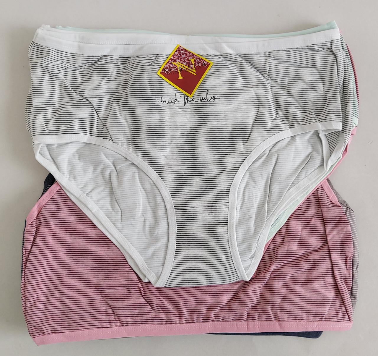 Труси жіночі великого розміру в дрібну смужку 5XL (10 шт), фото 1