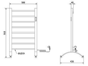 Сушка для рушників MEXEN OSO 91х50 WHITE 200W електричний, фото 5