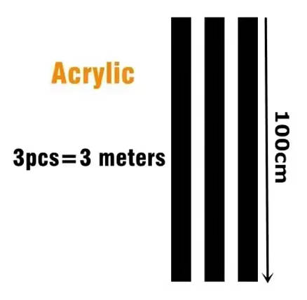 Чорні пластикові наклейки смужки 1 м х 2 см 3 шт. набір, фото 1