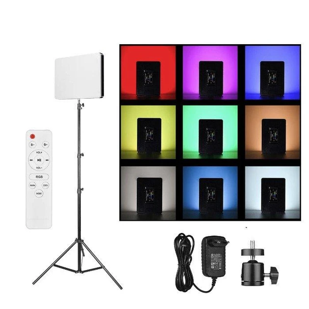 Світлодіодна LED RGB-лампа 23х16 см X99 з пультом і штативом 2- студійне світло для фото та відеознімань