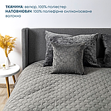 Покривало велюрове ТЕП "VELOUR" Розмір євро 220x240 Колір - Графіт, фото 5