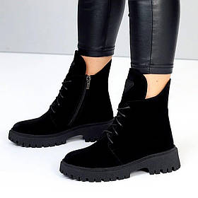 Чорні демі черевички натуральна замша