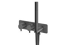 Душева система KOHLMAN AXEL 25 GRAPHITE з термостатом + BOX прихованого монтажу, фото 3