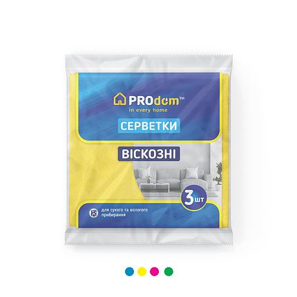 Серветки віскозні TM Prodom (3шт.), 100уп./ящ., фото 1