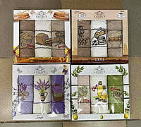 Набір кухонних махрових рушників 40х60см 3в1 Туреччина