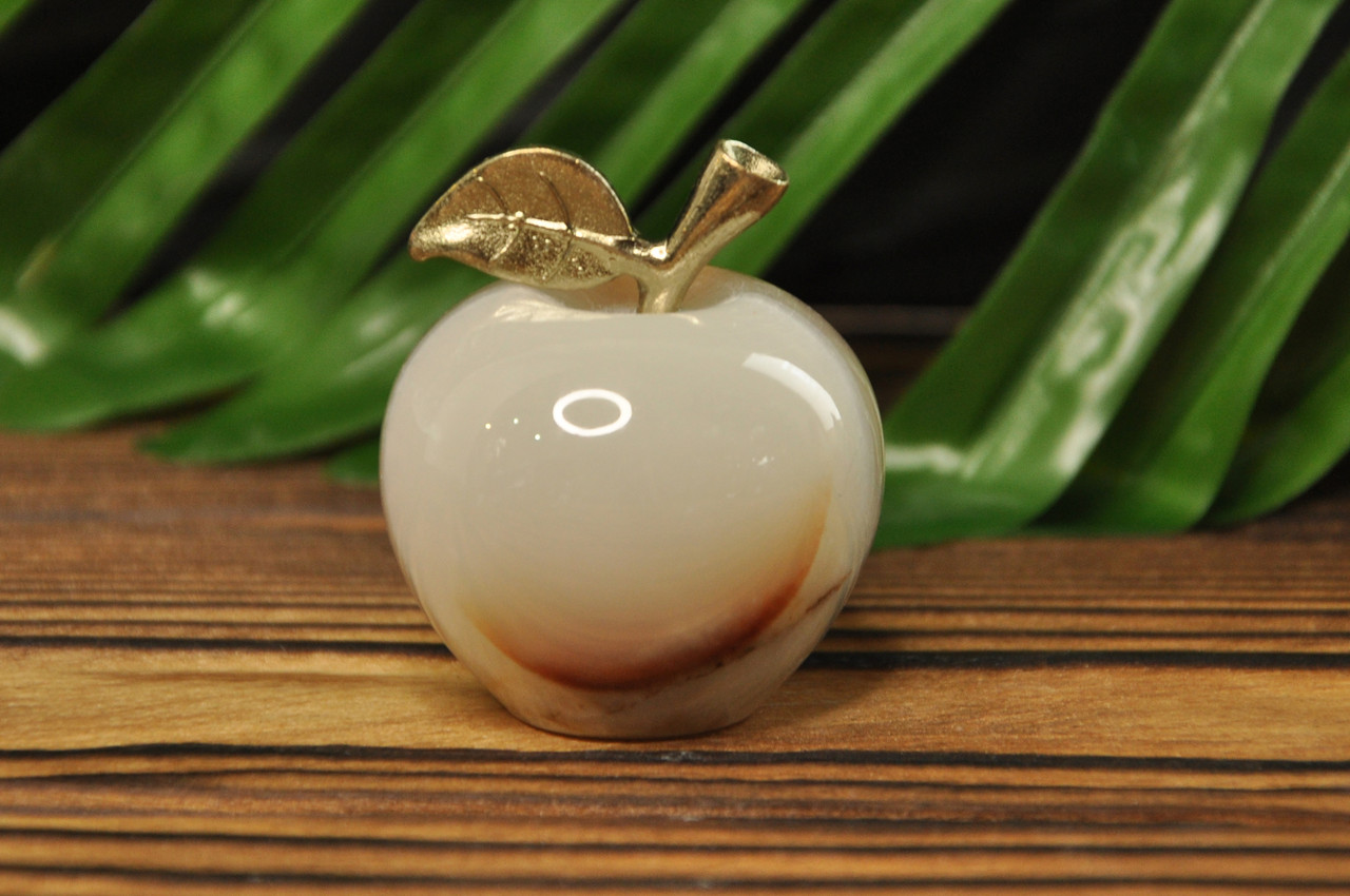 Яблуко з натурального каменю онікс, 4 см (колір, як на фото), фото 1
