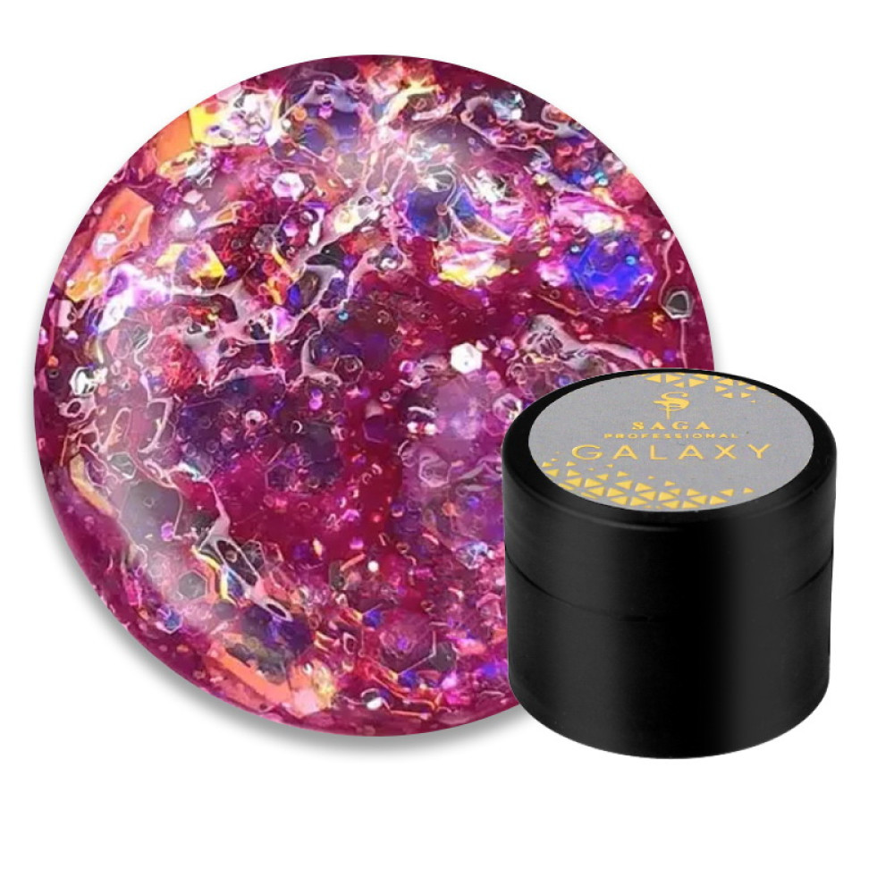 Гель для дизайну Saga Professional Galaxy Glitter No8, 8 мл