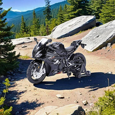 Іграшка мотоцикл металопластиковий байк BMW зі звуками підсвічуванням гумові шини рухомі елементи підставка