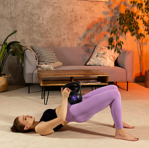 Гиря вінілова 6кг HS-PB006KB чорна, фото 5