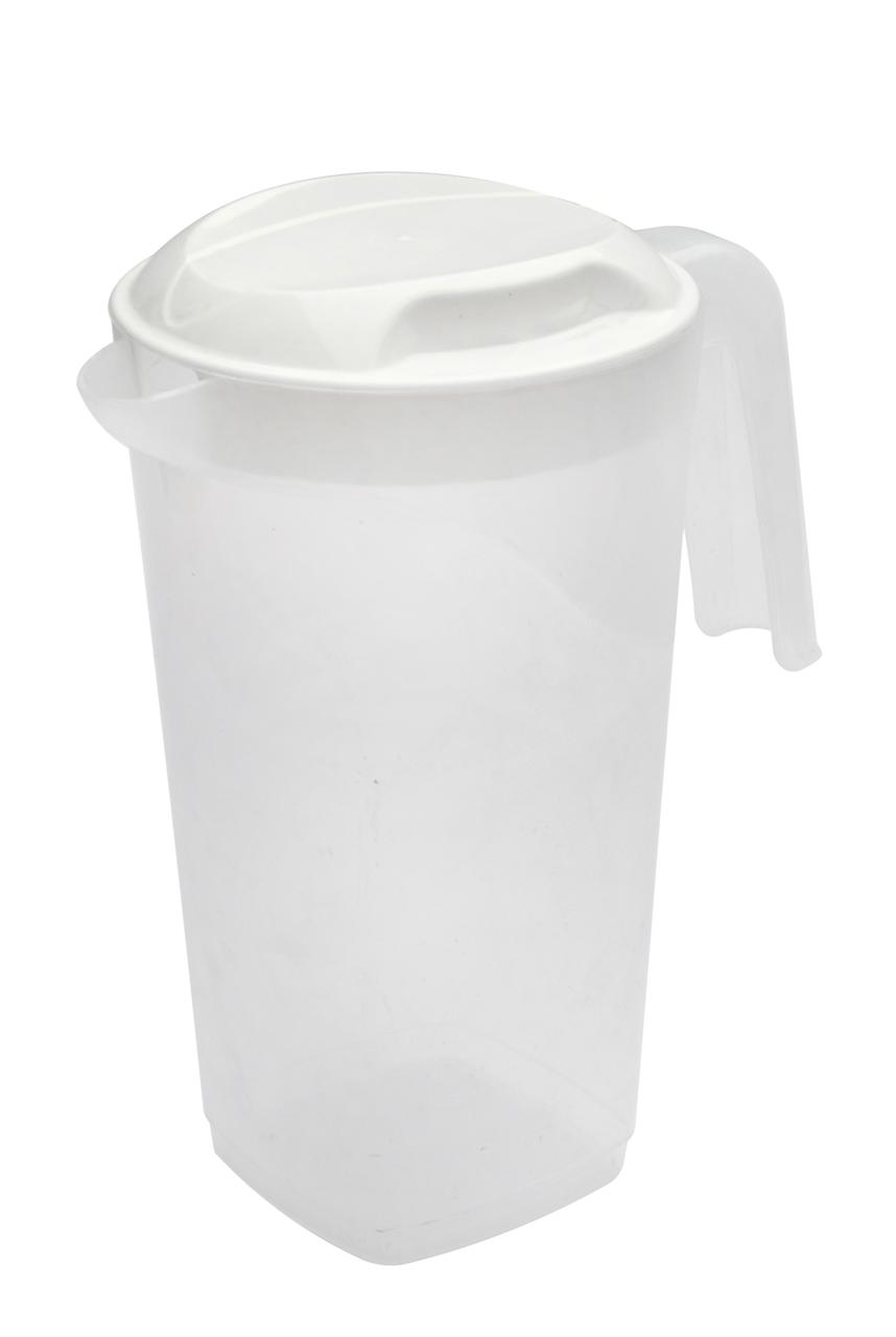 Глечик пластиковий з кришкою 1,7 літра прозорий (ПП КВВ)