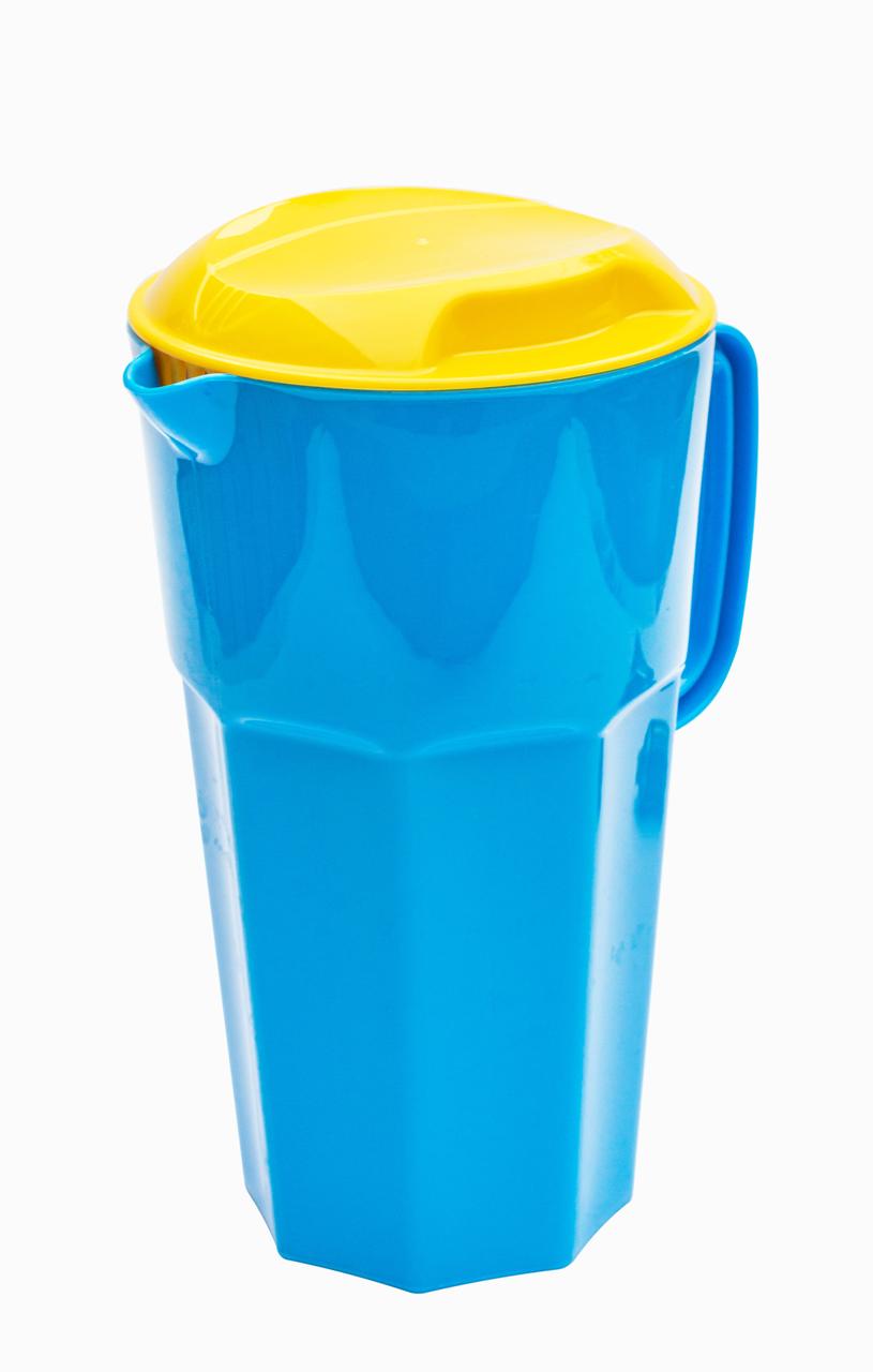 Глечик пластиковий з кришкою 1,7 літра кольоровий (ПП КВВ)