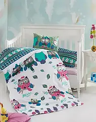 Дитяча постільна білизна для новонароджених у ліжечко бавовна Belizza Сови