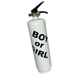 Білий Балон для Gender Party 3 кг з Рожевою фарбою Холі, ґендер паті, балон для визначення статі, чорна наліпка, балон BOY OR GIRL