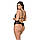 Боді Passion Amberly Body 6XL/7XL black, асиметричний крій, мереживний ліф, золота нитка, фото 3