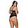 Боді Passion Exclusive North Body 4XL/5XL black, відкриті груди, з доступом, вініл та мережива, фото 3