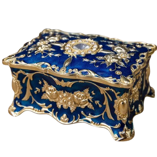 Ажурна скринька для прикрас (синя), фото 1