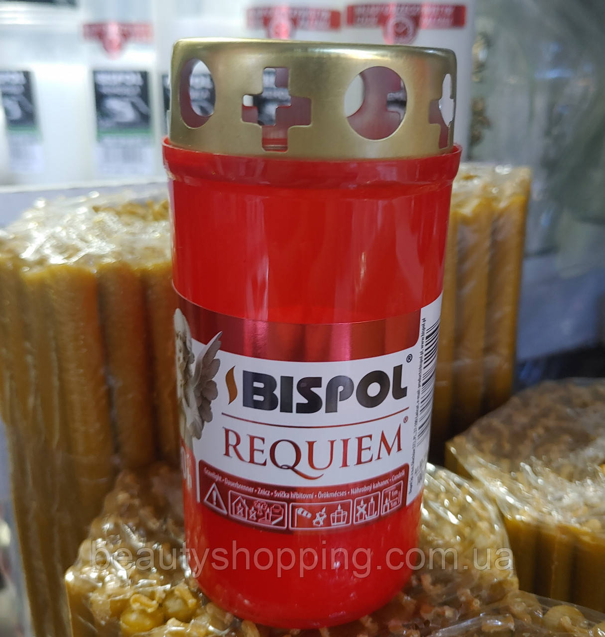 Свічка лампадка з парафіновим вкладнем 30 годин Bispol Польща