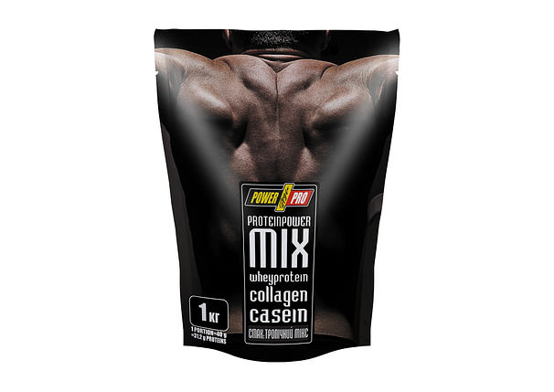 Протеїн Power Pro Protein MIX 1000 г (з колагеном) Тропічний Мікс, фото 1