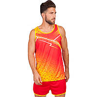 Форма для легкой атлетики мужская майка и шорты LIDONG LD-8309 (LD-8309_Красно-желтый_2XL)