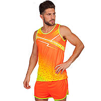 Форма для легкой атлетики мужская майка и шорты LIDONG LD-8309 (LD-8309_Оранжевый-желтый_M)