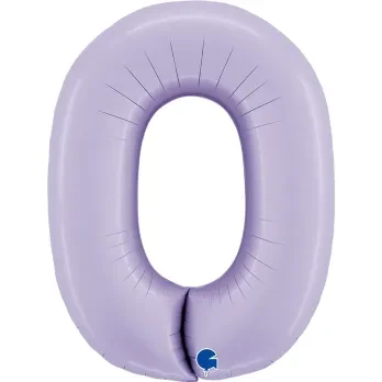 Grabo 40" Цифра 0 Сатин лілова.  Фольговані кулі — В УП, фото 1