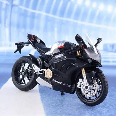 Дитяча металева модель мотоцикла іграшковий байк Ducati звук підсвічування гумові шини рухомі елементи