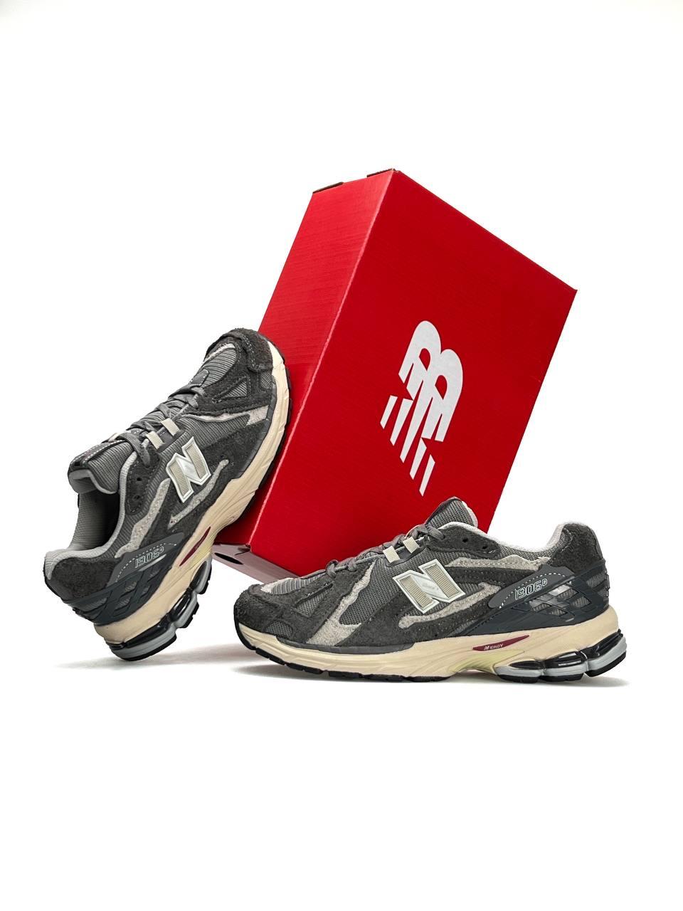 Чоловічі кросівки замша текстиль New Balance 1906D Dark Grey Beige, кеди Нью Беланс сірі. Чоловіче взуття