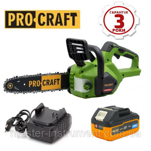 Акумуляторна пила Procraft PKA38 (АКБ 20В, 4Аг та ЗП)