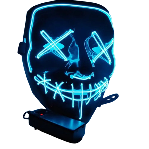 Неонова маска "Судна ніч" синя, 3 режими світіння, фото 1