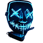 Неонова маска "Судна ніч" синя, 3 режими світіння