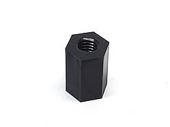 Нейлонова стійка M6x15 шестигранна чорна для плат