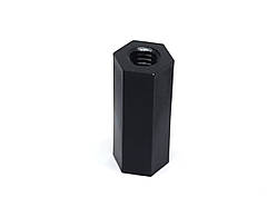 Нейлонова стійка M6x25 шестигранна чорна для плат