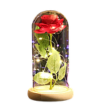 Червона Троянда в скляній колбі з LED підсвічуванням Rose of Love Рожева на батарейках, фото 3