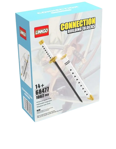 Катана Вадо Ітімондзі конструктор на 1062 блоки. Іграшкова міні катана з піхвами 64 СМ, фото 1