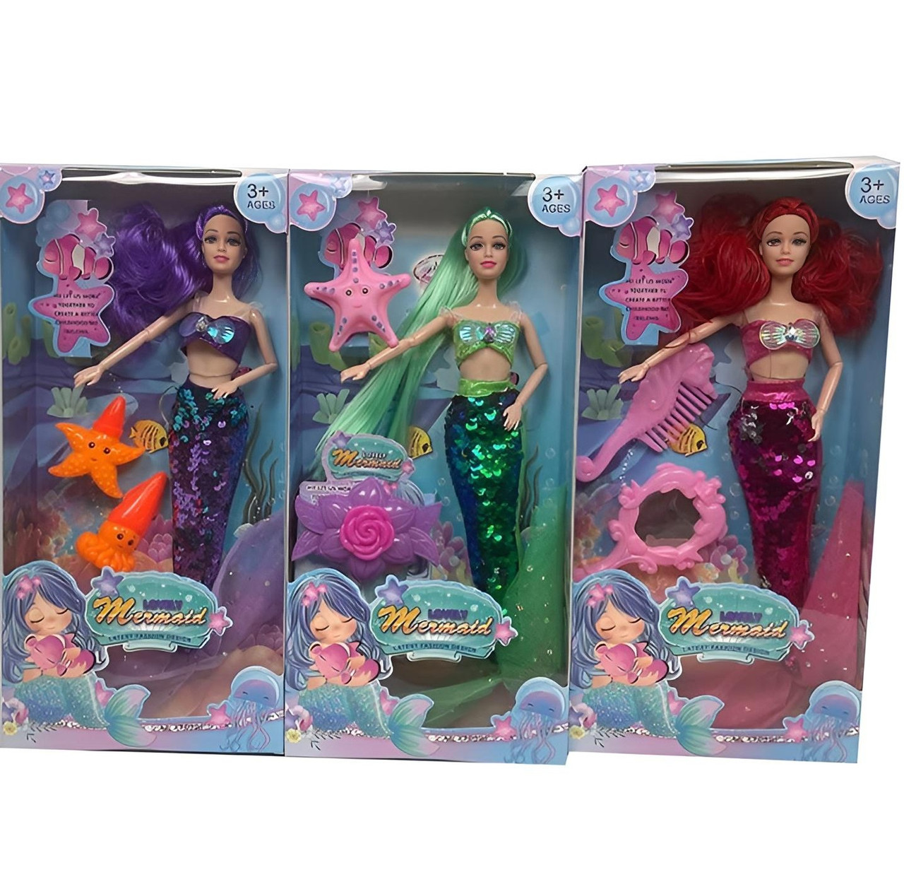 Лялька русалка з аксесуарами (29 см) YY2088, фото 1