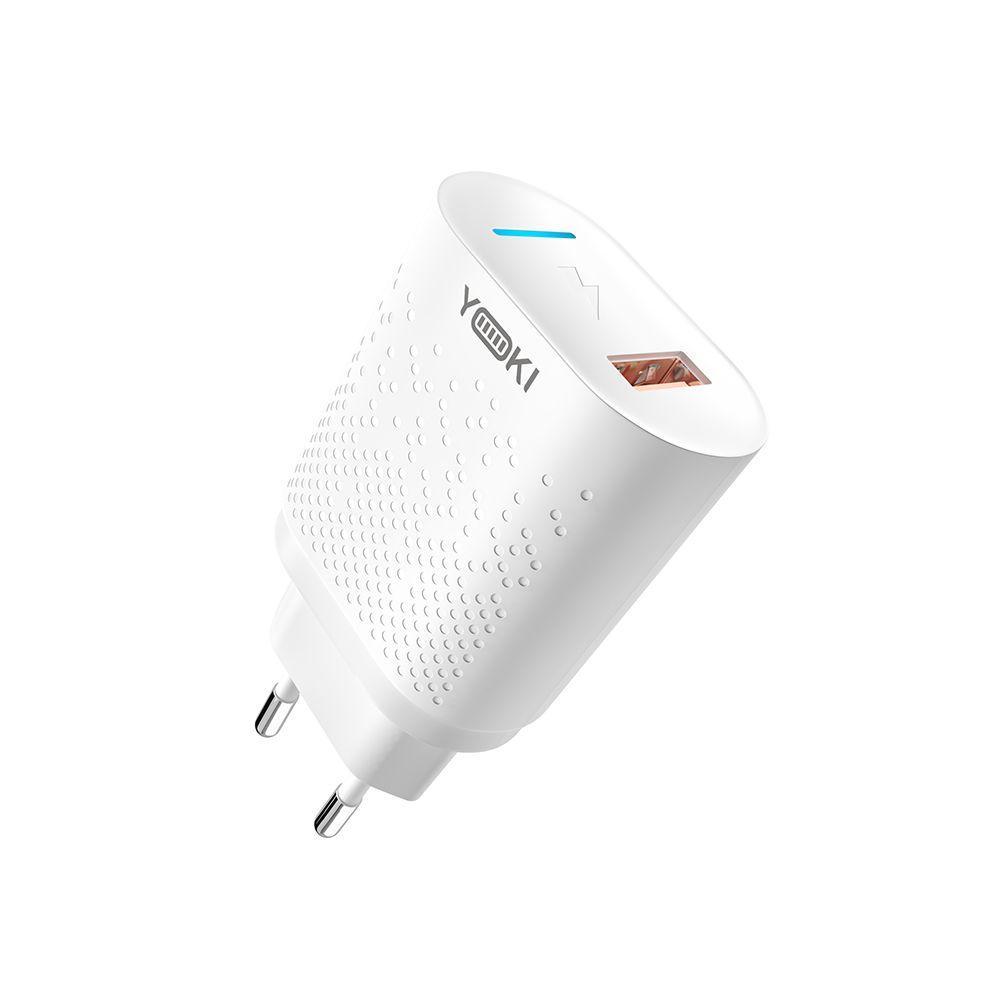 Мережевий зарядний пристрій Yoki Led Series YK-QC 3.0 18 W Білий