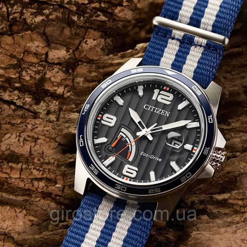 Японський чоловічий годинник Citizen PRT Eco-Drive AW7038-04L на сонячній батареї, індикатор заряду, фото 1