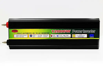 Автомобільний перетворювач напруги 12/220V, 12000W, 2 розетки, вольтметр