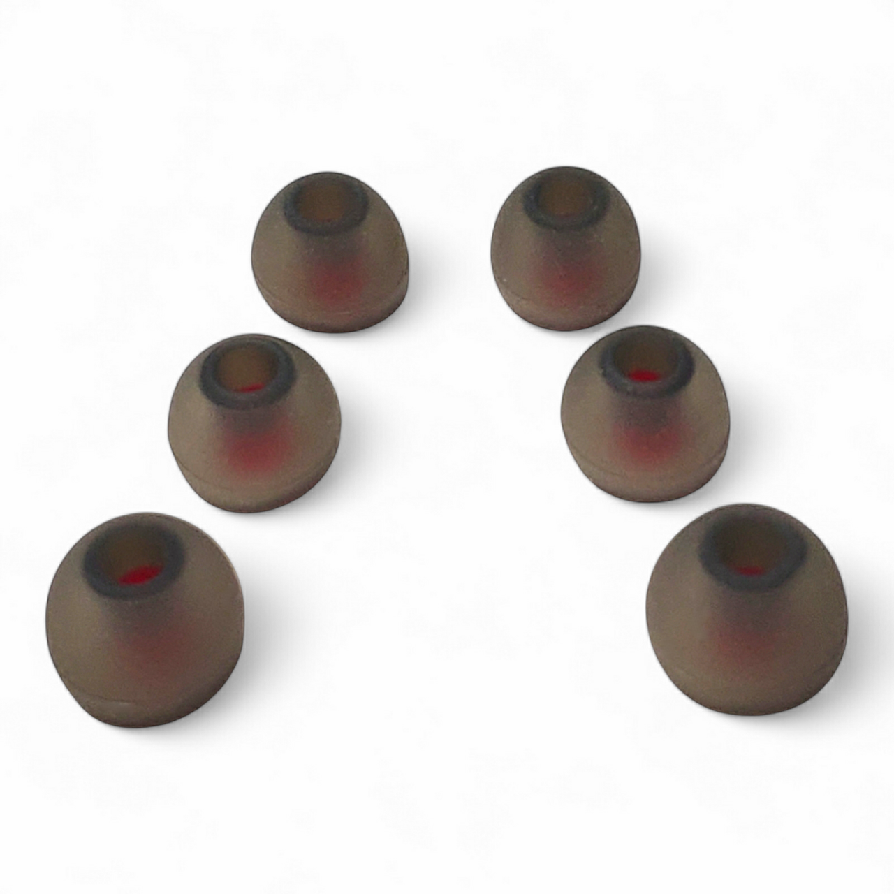 Амбушюри силіконові 3.8 мм насадки для вакуумних навушників та гарнітур 3 пари розмір S/M/L сіро-червоні, фото 1