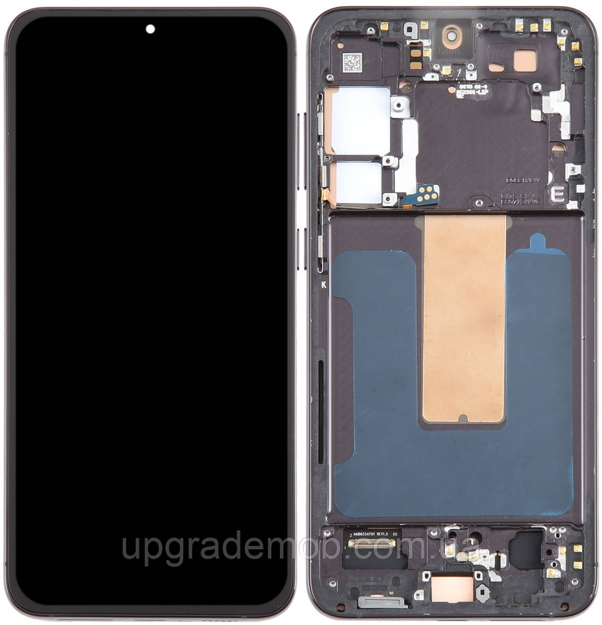 Дисплей модуль тачскрин Samsung S916 Galaxy S23+ чорний Amoled оригінал переклеєне скло з рамкою Phantom