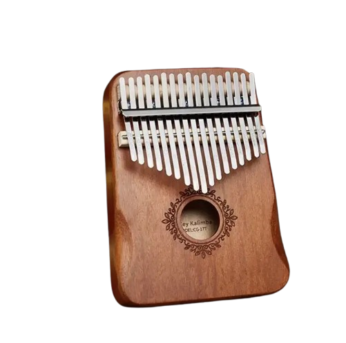 Калімба "ручне фортепіано" на 17 язичків, з пристосуванням під хват (Темне дерево - орнамент квіти), фото 1