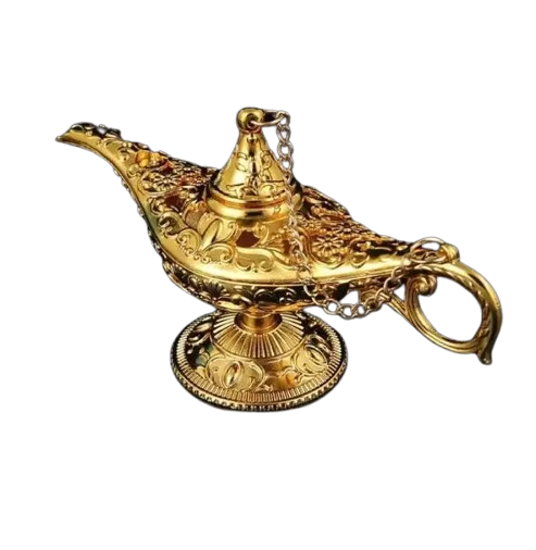 Декор " Лампа Аладдіна " (металева, колір- жовтий) (21х11см), фото 1