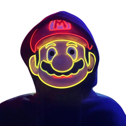 Неонова маска Супер Маріо маска Led, фото 1