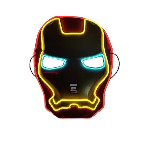 Маска Залізної людини з пілсвіткою. Карнавальна маска Led маска Iron Man, фото 1
