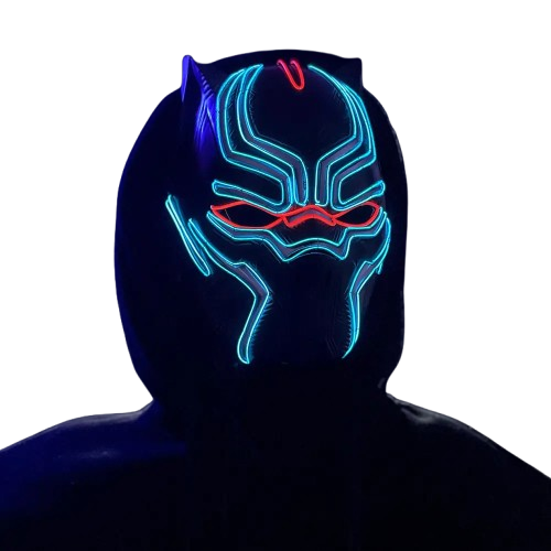 Неонова маска Чорна Пантера, фото 1